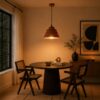 Amber Glow Wooden Pendant Lamp – Handcrafted Pine Wood Hanging Light for Warm Modern Interiors