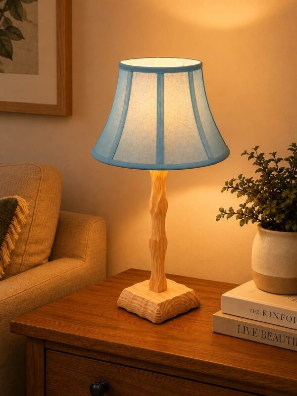 Decorative wooden bedside lamp for bedroom