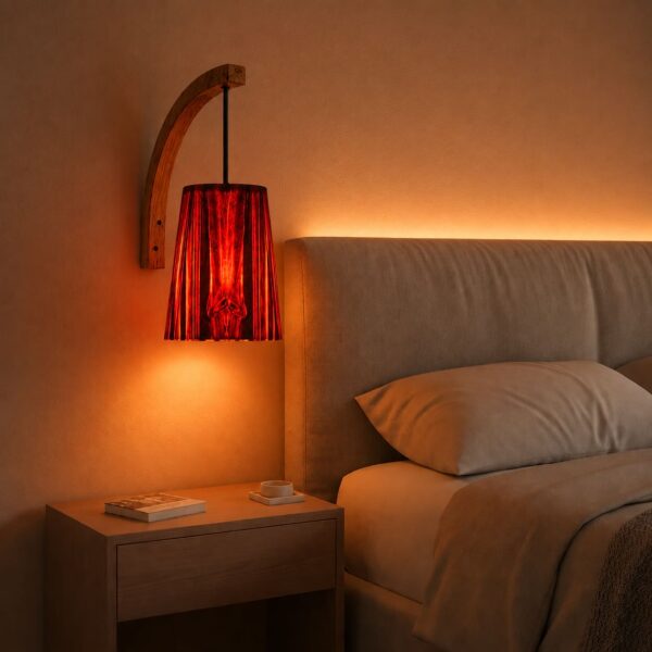 Modern wooden wall-mounted hanging light fixture