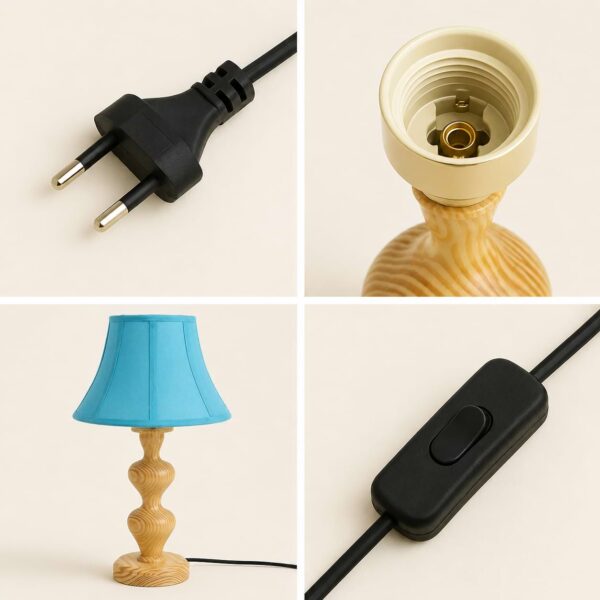 4 Premium wooden lamp with fabric lampshade