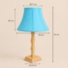 Rustic wooden lamp with fabric lampshade