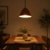 Amber Glow Wooden Pendant Lamp – Handcrafted Pine Wood Hanging Light for Warm Modern Interiors