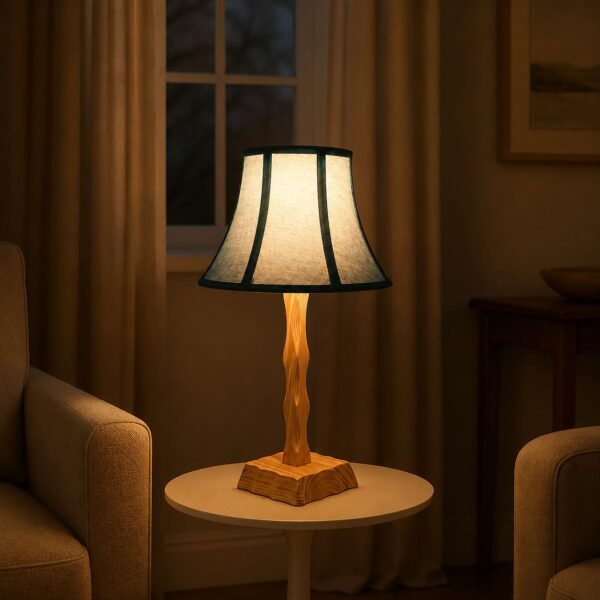Contemporary fabric shade table lamp