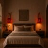 Warm ambient wooden wall lamp for modern interiors