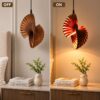 Artistic wooden pendant light for living room interior
