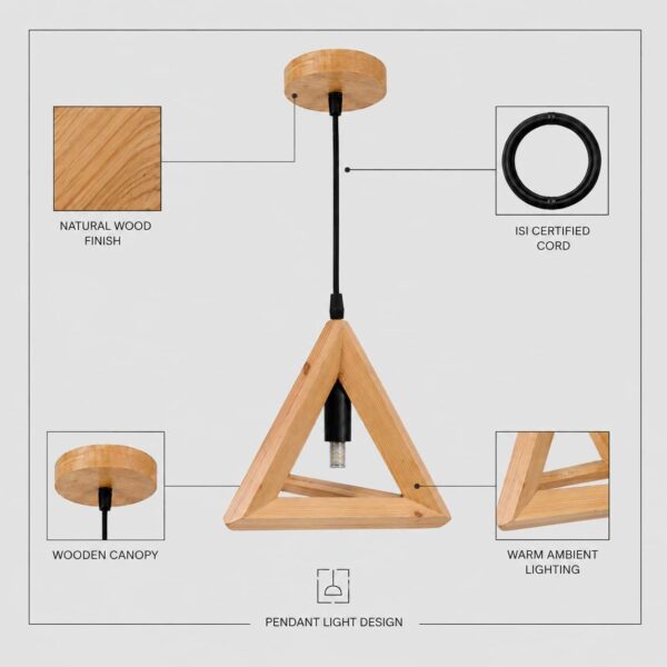Minimalist wooden ceiling lamp with open-frame design Minimalist wooden ceiling lamp with open-frame design