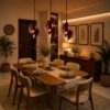 Decorative sculptural pendant lamp for modern homes