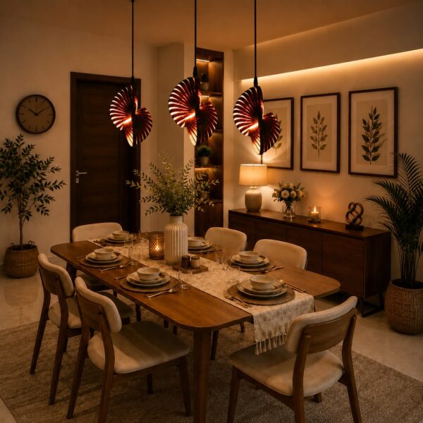 Decorative sculptural pendant lamp for modern homes
