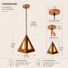 Modern wooden hanging lamp with architectural geometric design