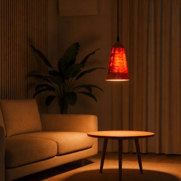 Handcrafted wooden hanging Light for modern and Scandinavian interiors