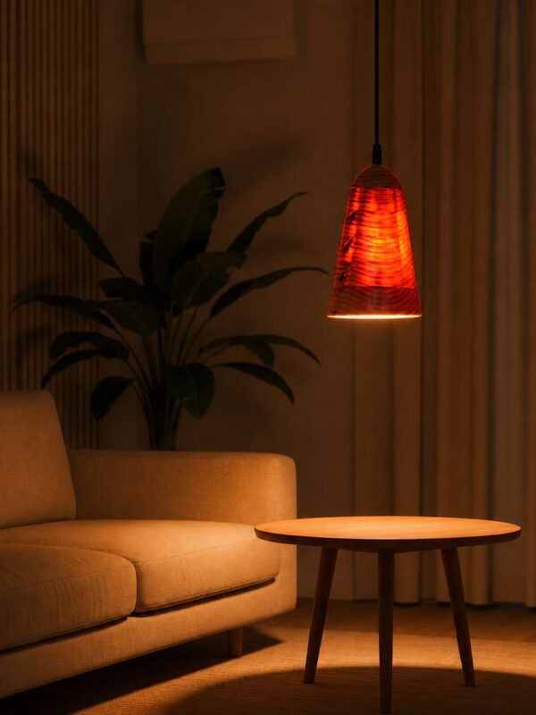 Handcrafted wooden hanging Light for modern and Scandinavian interiors