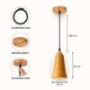 Minimalist wooden ceiling pendant light with adjustable cord
