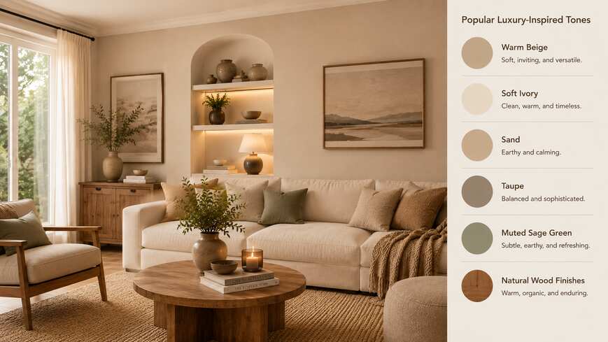 Popular luxury-inspired tones include: