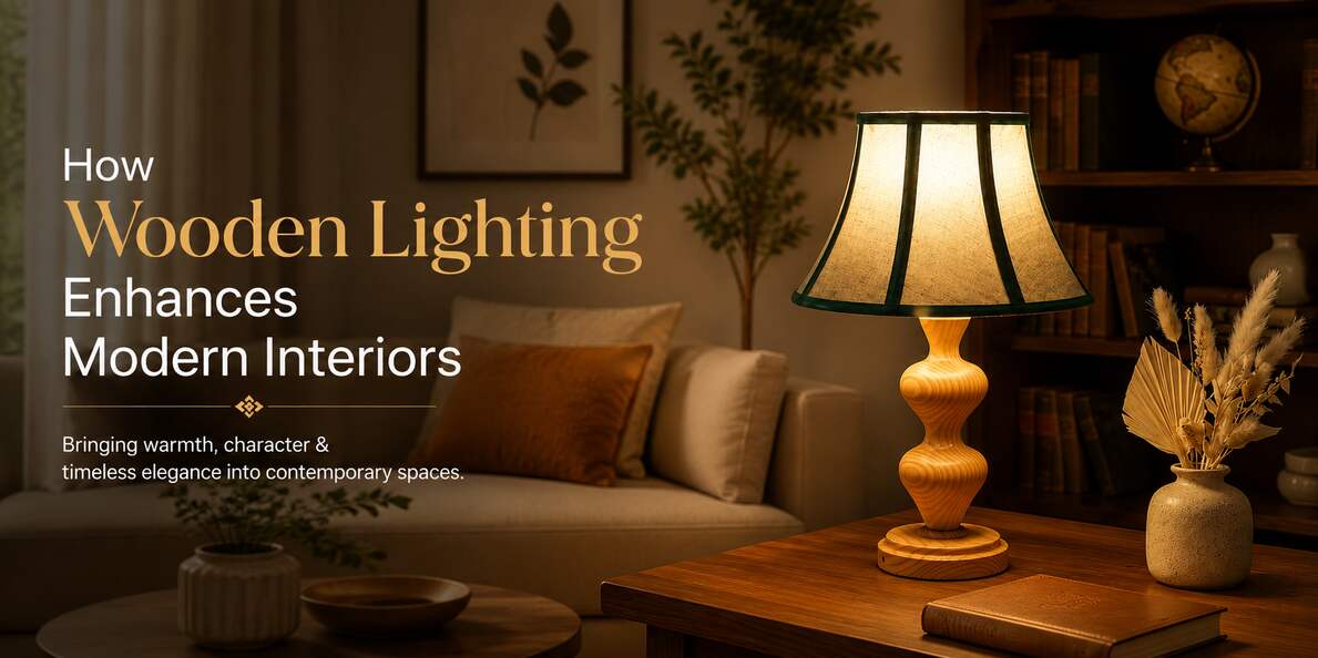 wooden lighting for modern interiors